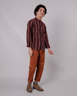 Barre Flannel Regular Shirt Orange