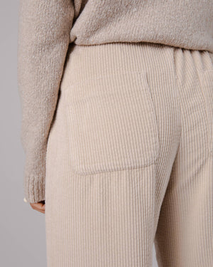 Wide Leg Corduroy Pants Cream