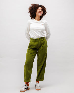 Corduroy Pleated Pants Green